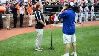 Gary Cesta singing the  National Anthem at Camden Yards