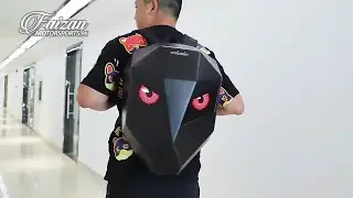 LCD Backpack &ndash; LED Eyes Display &ndash; Expandable &ndash; Helmet Laptop Camera Shoulder Bag &ndash; Motorcycle