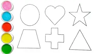 Shapes drawing for kids,  Learn 2d shapes, colors for toddlers, 2D shapes drawing part -199