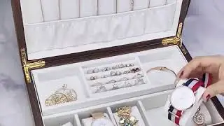 Free Shipping Wooden Jewelry Watch Box  With Lock Jewelry Display Double Layer NI-SP036