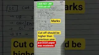 CSIR NET JRF CUT OFF 2025 LIFE SCIENCE
