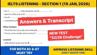 IELTS Listening 2026 – Раздел 1 | С ответами и транскриптом (19 января 2026 г.)