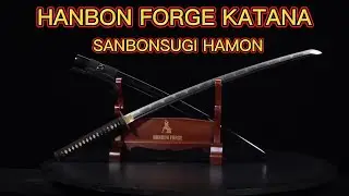 Handmade Japanese Katana Sword | Clay Tempered 1095 Steel | SANBONSUGI Hamon