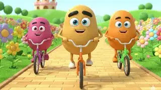 🎵 Three Potatoes Ride Bicycles &ndash; A Fun Jungle Adventure Song for Kids! 🥔🚲🌴