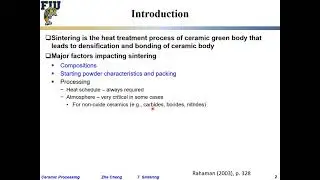 Ceramic Processing L7-01  Introduction to sintering
