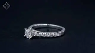 UT56 - Platinum Natalia GIA certified Diamond Sidetone Engagement Ring