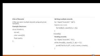 Binary Files, EOF(), File of Records & Random Access in C