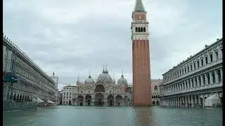 Low tides lead to dry canals in Venice