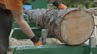 Milling Spruce Logs for Log Cabin with Woodland Mills HM126 Bandsaw Mill