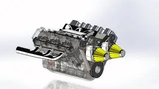 solidworks 2018 двигатель V6
