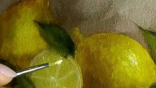 OIL PAINTING WORK IN PROGRESS. How to paint juicy lemons