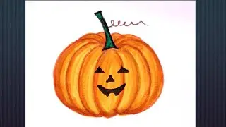 EASY! How To Draw a Scary Halloween Pumpkin Step by Step (Beginner Art Lesson)
