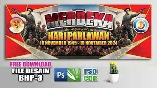 Desain Banner Hari Pahlawan 10 NOVEMBER 2024, Banner Upacara Hari #pahlawan #10november || Cdr Psd