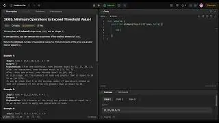 Leetcode 3065 - Minimum Operations to Exceed Threshold Value