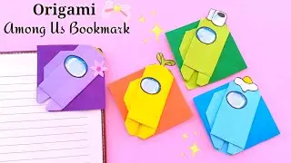 How to make Origami BOOKMARK || DIY Paper Among us Bookmark Making //Origami bookmarks