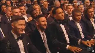 The 64th Ballon d'Or awards ceremony. Messi showcases his collection