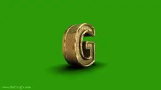 Golden ornamental Letter G Green screen video