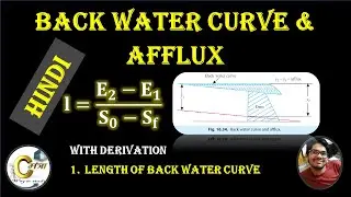 back water curve | Afflux | length of back water curve | GVF | open channel | hindi | civil mantra