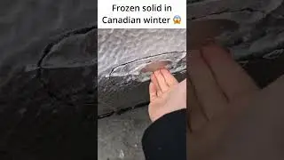 She can't unlock her frozen solid car 😭