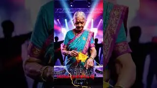 indian grandmother playing dj at disco  and knitting aswell in same time 🎶😄
