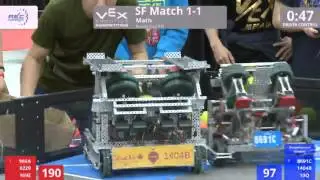 VEX Worlds 2016 - VRC HS Math - SF 1-1 (986A 8229 169E) 251 vs 267 (8691C 1404B 10Q)