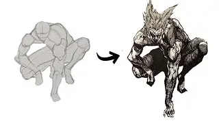 How to draw Garou from One Punch Man using Anatomy| easy step by step process 