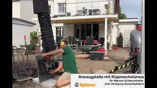 Optimas Vakuum Ansaugplatte mit Kippmechnismus Keramikplatten / Suction pad tiltable ceramic slabs