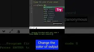 Can you change the text color?| Python Script| Change script output color #shorts #ashortaday #viral