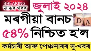 July 2024 DA || 55% DA বৃদ্ধিৰ সু খবৰ || Salary Increase || Dahike || Assam Govt Employees