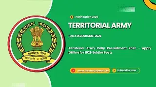 Territorial Army Rally Recruitment 2025 - Apply Offline for 1529 Soldier Posts