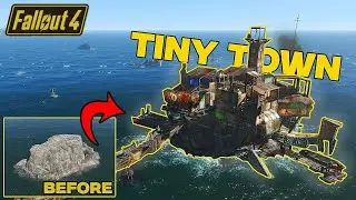 FALLOUT 4: Building a TINY TOWN on a rock at sea || Tutorial and Tour #fallout4 #fallout #fallout76