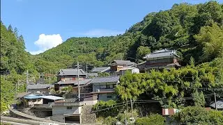 天空からの車窓 九度山下古沢駅間 Japan railway 日本鉄道197　Side view from Ltd. exp. Tenku