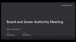 October 28, 2025, Board and Sewer Authority Meeting