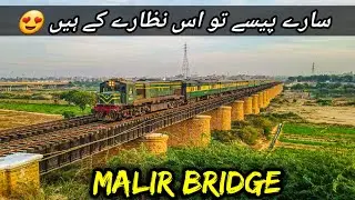 Amazing View of Trains: Longest Rail Bridge of Karachi - Malir River Bridge