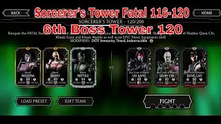 MK Mobile Sorcerer's Tower Fatal | 116 - 120  + Rewards | 6th Boss Tower 120 and Gear Reward??