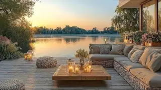 Jazz With Peaceful Evening By The Lake | Calm Jazz With Nature Sound For Relax Your Mind, Healing
