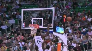 Derrick Favors Blocks James Harden Twice