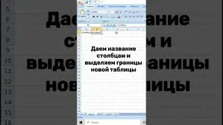 Как создать таблицу в Excel? #shorts