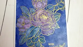 Sympathy card using a cloisonné technique on Tim Holtz Specialty Cardstock