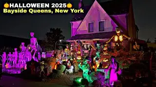 BEST Bayside QUEENS Halloween Homes & Outdoor Yard Display 2025 | 4K HDR Walkthrough