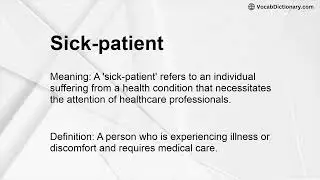 Sick-patient Meaning