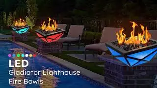 Gladiator LED Lighthouse Fire Bowl in Powder Coated Metal