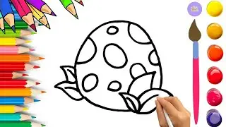 How To Draw cute Rainbow Egg Drawing, Painting & Coloring For Kids and Toddlers_🌈🎨