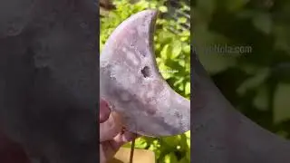 Pink Amethyst Moon 🌙 #crystals #short #shortvideo #flymetothemoon #moon #shorts #shortsvideo