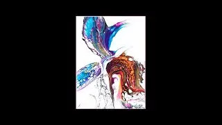 #8909 Birds Of A Feather C.A. Pallet Knife Swipe & Spin Colourarte Colors Fluid Art 9.17.2022