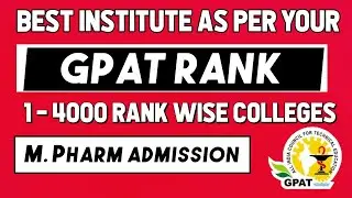 Best Colleges As Per Your GPAT Rank || Complete Admission Guidance for M.Pharma || GPAT 2025