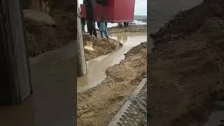 Drilling for Test Pile Cast using Bentonite Slurry in gravels mix coarse Sand Strata.