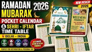 ✨❤️RAMADAN CARD 2026 TIME TABLE DELHI INDIA#ramadantimetable #ramadanschedule #fastingtimes