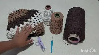 Large crocheted rug.