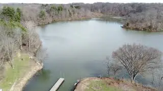 Hargus Lake in Circleville Ohio on March 1, 2023 drone view in 4k